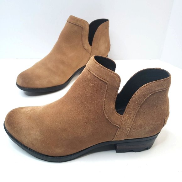 Sorel Slip On Ankle Bootie Size 9 Carmel Brown Suede Casual Outdoor Boots - Picture 1 of 12